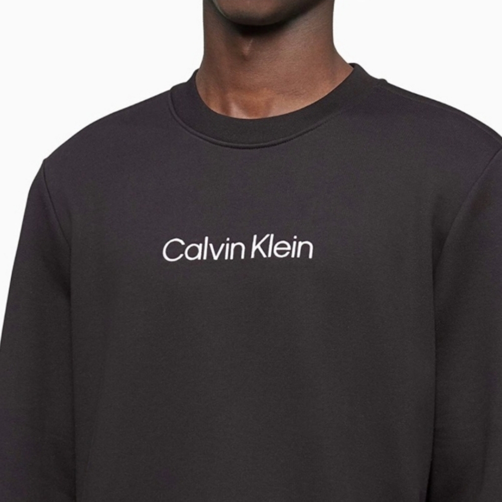 Calvin Klein Logo Long Sleeve Terry Crewneck Sweatshirt Medium - Picture 2 of 3